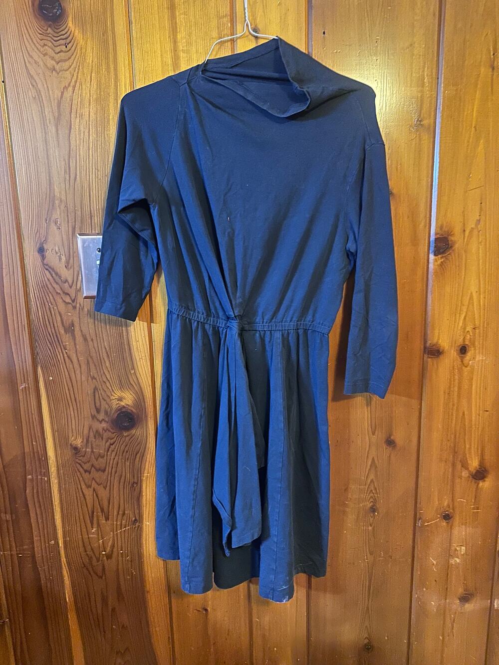 eShakti Cowl Neck Blue Dress Size L